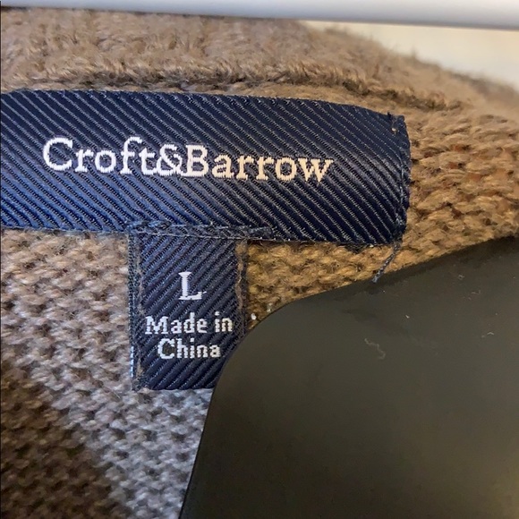 NWOT Mens Croft & Barrow Brown Sweater in Large - Picture 2 of 4